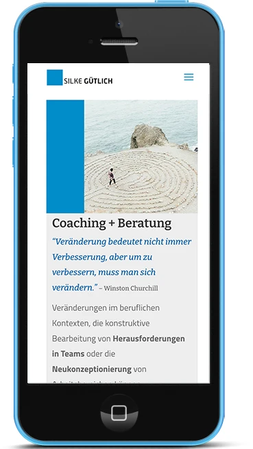 www.silkeguetlich.de auf dem Smartphone